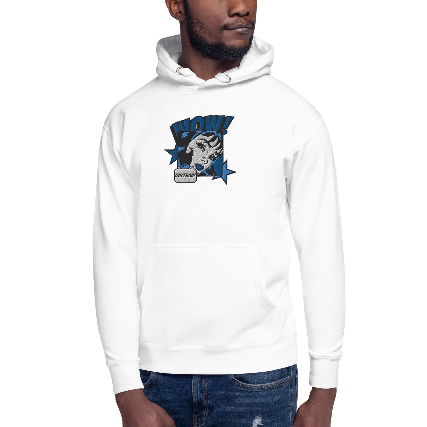 BLUE COMIC EMBROIDERY DIRTBAG HOODIE